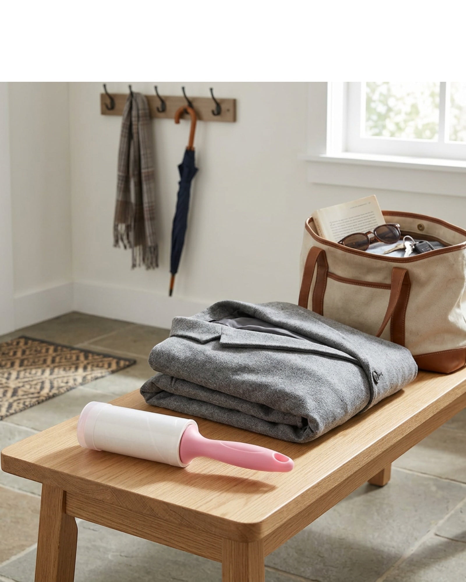 Brivt Pink Mini Travel Lint Roller 30 Sheet with Cap