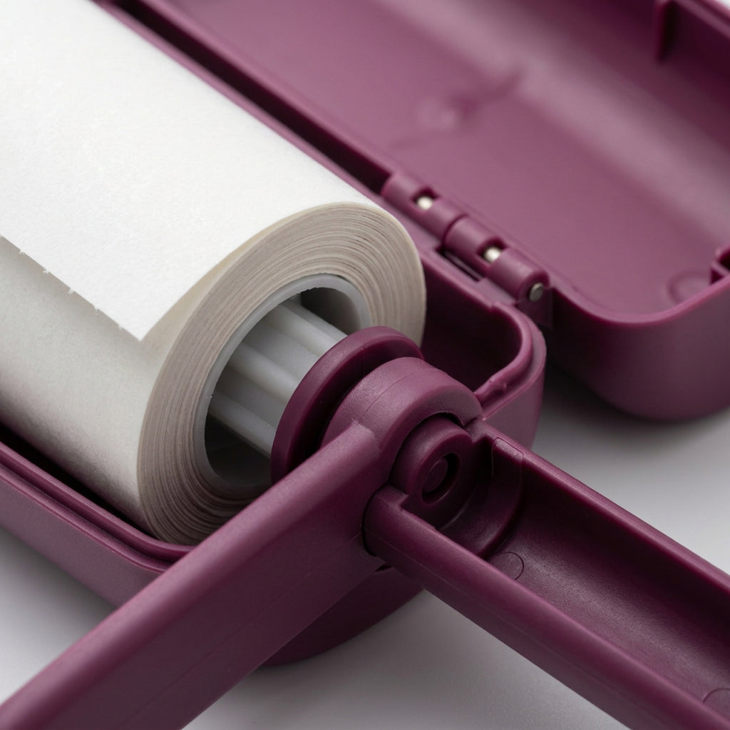 Brivt Pivotcase Travel Adhesive Lint Roller 2.8 in Plum 40 Sheets - Detail view