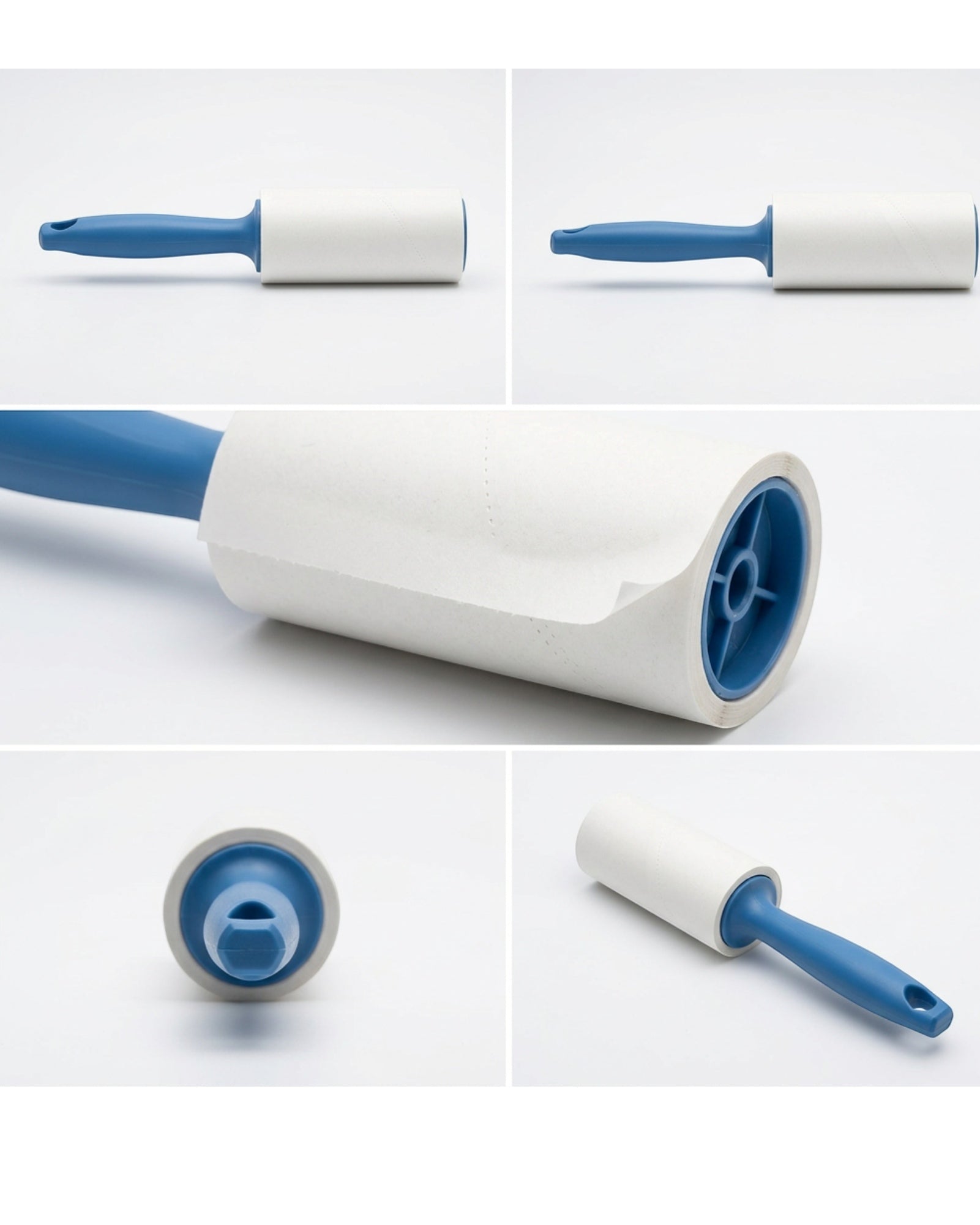 Brivt White Lint Roller 60 Sheet Blue Handle
