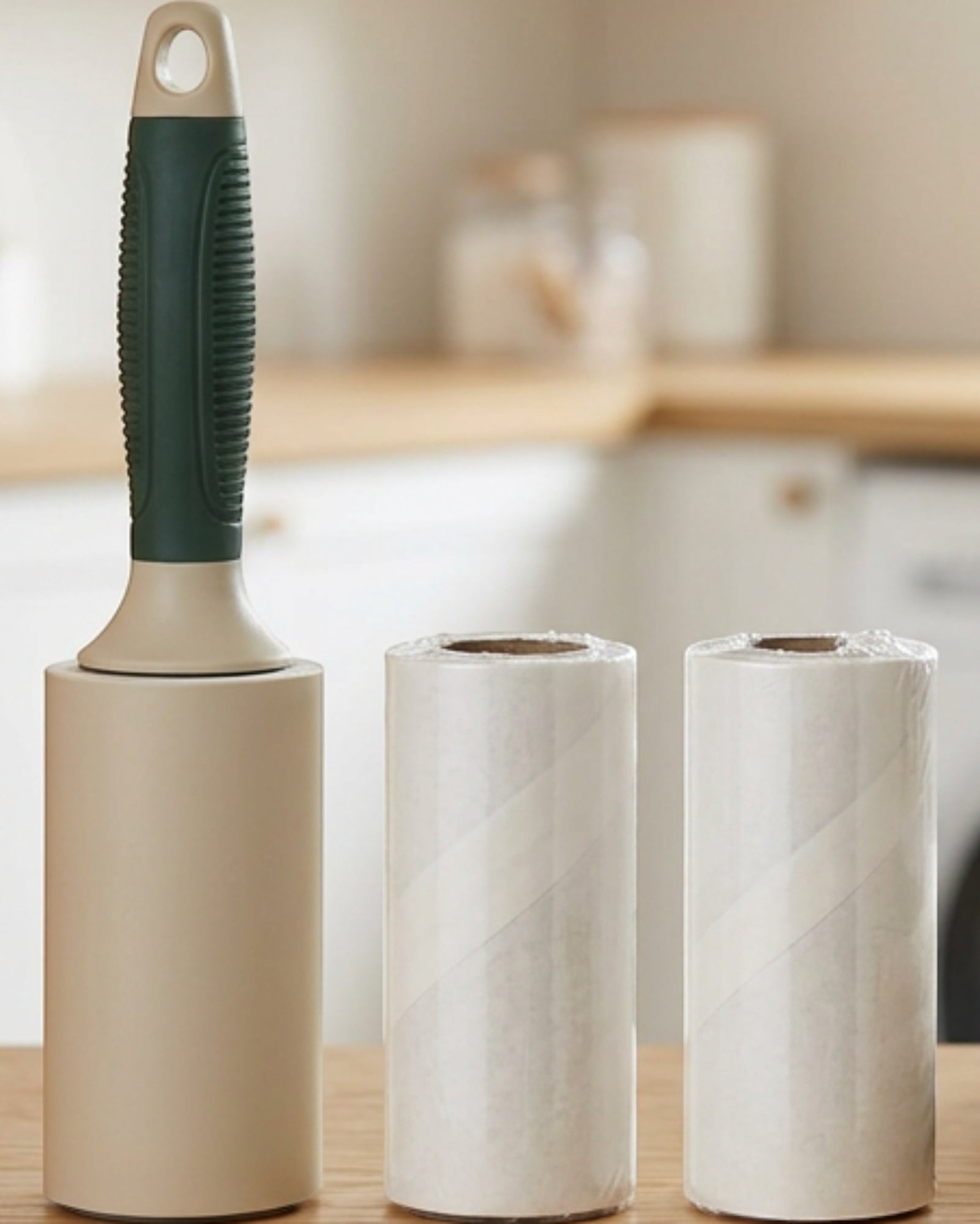Brivt Widestrip Adhesive Lint Roller 6 in Sand 80 Sheets 2 Refills - Lifestyle view